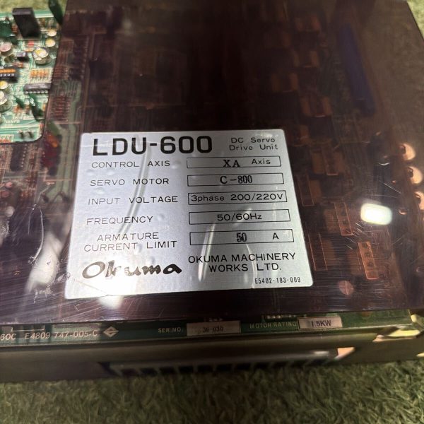 5K145 OKUMA LDU-600 DC SERVO DRIVE UNIT / Axis XA / 3Phase 200 